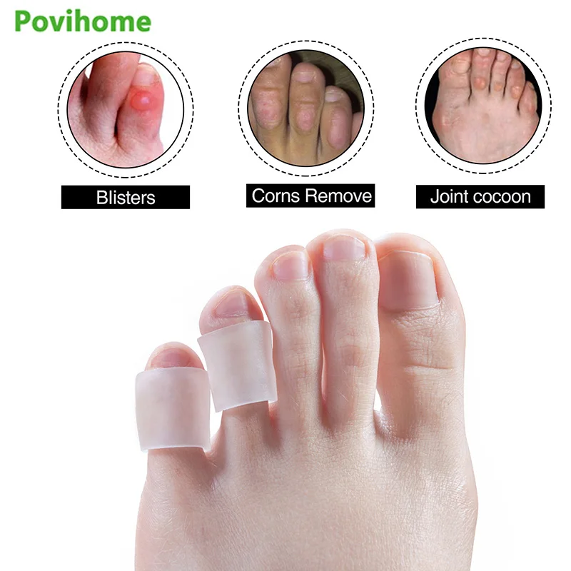 10Pcs Silicone Little Toe Tube Corns Blisters Corrector Protector Gel Bunion Hammer Toe Finger Protection Foot Care Tool D2205