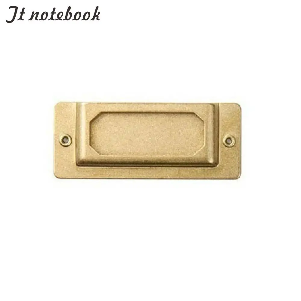 Vintage Etiqueta de tarjeta de índice de actualización Midori cobre Retro etiqueta marcapáginas de bronce latón antiguo nombre Etiqueta de cuaderno del viajero