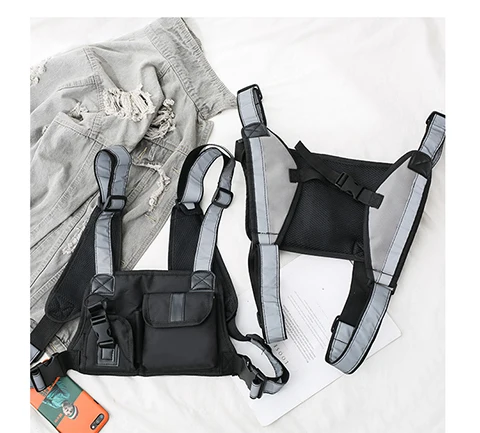 Уличная тактическая нагрудная сумка для мужчин и женщин, двойная дышащая подкладка, жилет, сумка, тонкий и тактический светильник G121