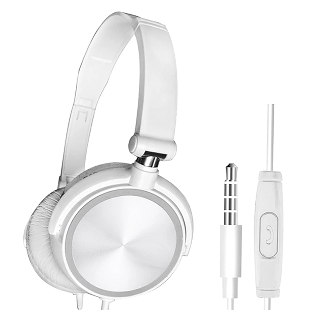 

3.5mm Plug Wired On-Ear Headsets Headphone For Laptop Computer PC Phone Tablet Gaming Music Deep Bass Foldable Headphones