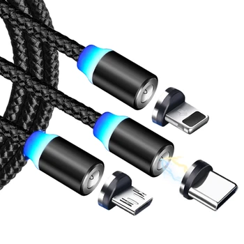 

2m 1m Magnetic Micro USB Type-C Fast Charging Cable for iPhone 6 7 8 Plus Xr Xs 11 Pro Max SE Samsung Huawei Xiaomi Magnet Wire