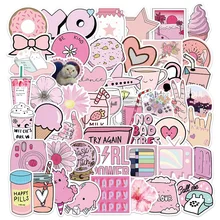 

10/30/50PCS Pink Toot Cute Girl Heart Graffiti Stickers Suitcase Scooter Mobile Phone Pink Hand Account Stickers Wholesale
