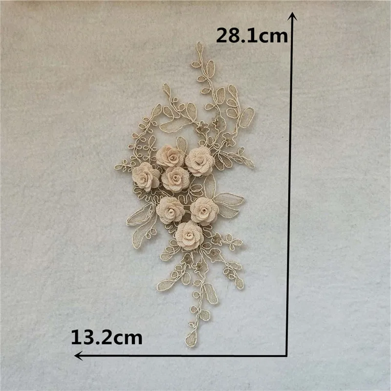 3D flower Laces collar Lace fabric Embroidery Craft materials Dress needlework Accessory