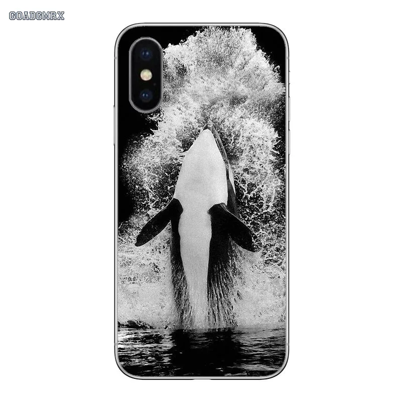 image 6 For iPhone 11 X XR XS Pro MAX 4 4S 5 5S SE 5C 6 6S 7 8 Plus Killer Whale Orca Soft Transparent Cases Covers - Цвет: image 6