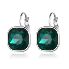 Модные женские серьги для свадьбы, посеребренные серьги Brincos, 5 цветов, серьги-гвоздики с кристаллами, маленькие серьги