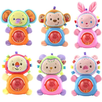 

Infant Finger Rattle 0-1-Year-Old Changeable Beads Doll Baby Cartoon Animal Plush Educational Toy
