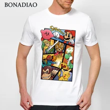 Мужская футболка с круглым вырезом и надписью «Good Dairanto Super Smash Mario Bros», футболка с надписью «Kirby Link», S-6XL, популярная Повседневная футболка большого размера