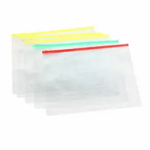 Plastic Water Resistant Pen A4 File Papers Ziplock Bags Folders Clear 5 Pcs