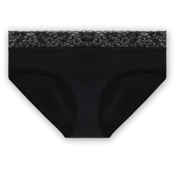 4 - Layer Leakproof Lace Period Panties - Fast Absorbent & Plus Size - S (9136 black)