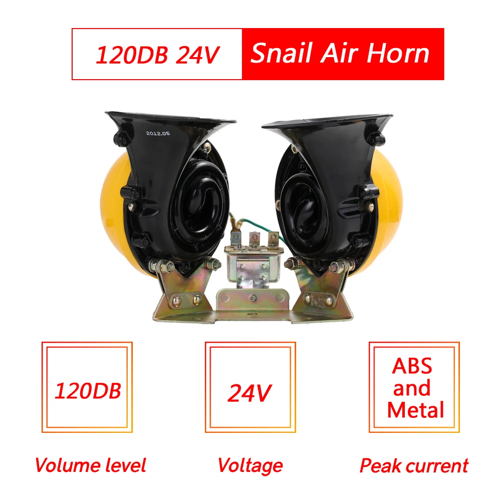 120db громкий звуковой сигнал автомобиля 12 V/24 V дополнительный клаксон Запчасти для грузовика, автобуса, громкость Водонепроницаемый пылезащитный Авто Рог