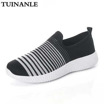 

Loafers Shoes 2020 Spring Quality Mesh Women Sneakers Flats Shoes Women Summer Slip-On Gingham ladies Zapatos De Mujer TUINANLE