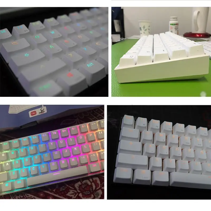 Clavier mécanique Anne Pro 2 Interrupteur bleu gateron Rétroéclairage RVB  véritable Jusqu'à 8 heures d'autonomie de la batterie Touche complète  programmable - blanc - Clavier