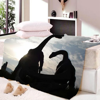 

3D Cartoon Dinosaur Blanket Funny Printed Soft Boy Girl Baby Coral Fleece Animals Blankets Warm Sofa Bed Sheets