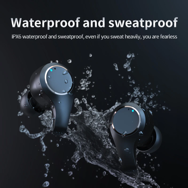 ANC Wireless Noise Cancel Headphones Bluetooth V5.0 Earphones Dual Microphone Earbuds Headsets Gaming Waterproof Sweatproof