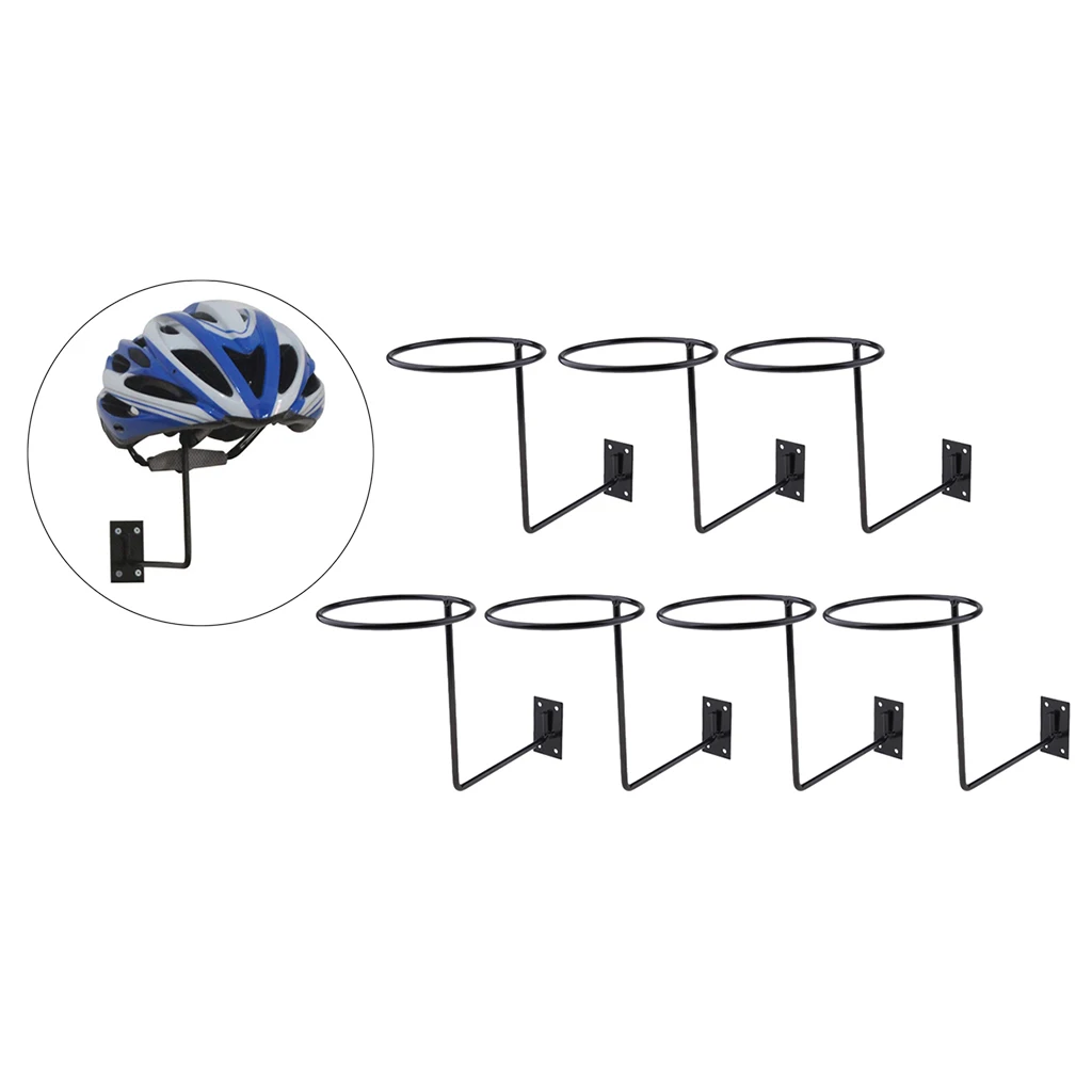 7Pcs Wall Mounted Motorcycle Steel Helmet Holder for Hockey Hat Space Saving
