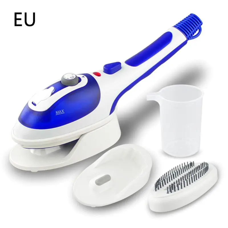 Portable Travel Clothes Electric Steamer Iron Mini Handheld Garment Steamer for Home and Travel- Safe and Easy to Use for Vertic - Цвет: EU plug Blue