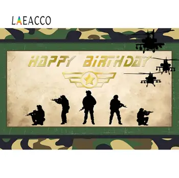 

Laeacco Happy Birthday Baby Shower Special Force Photo Backgrounds for Photo Studio Personalized Photography Backdrop Decoration