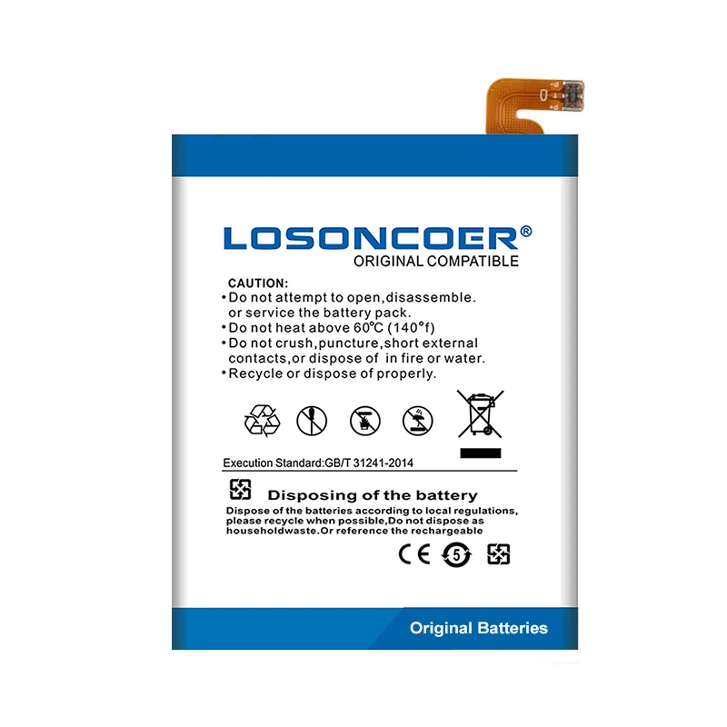 Фото LOSONCOER 0 цикл 100% новый аккумулятор большой емкости 5800 мач для смартфона Cubot H2 №3