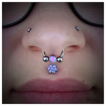 Популярные из нержавеющей стали 16 калибра(1,2 мм) Нержавеющая сталь опал BCR CBR козелка спиральный для хряща раковины пирсинг для хряща в форме сердца Украшение-серьга для тела