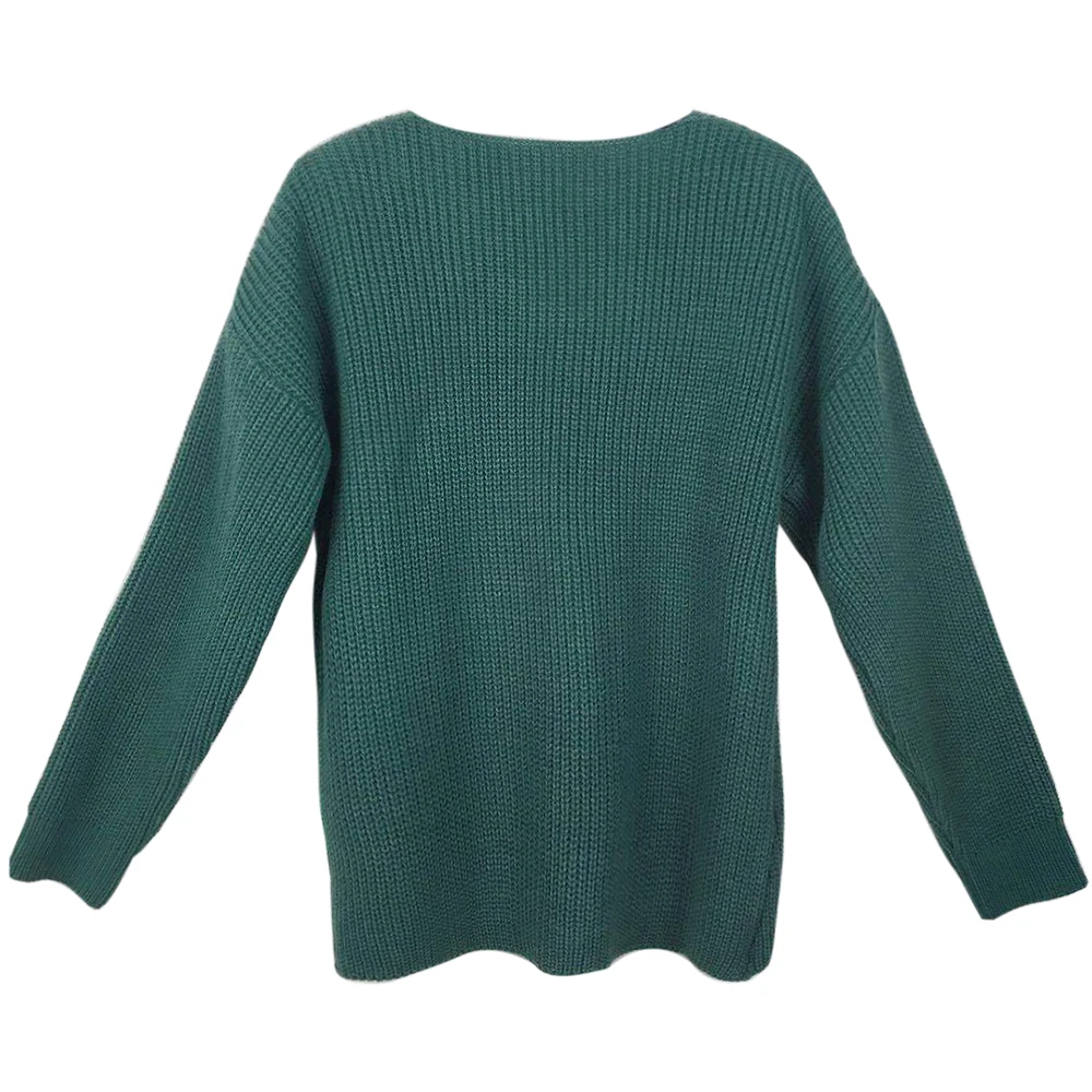 2020 Sweaters Knitted Autumn Winter Sweater Women Office Vintage Pullover White With Black Sweater Women V Neck Sweater Female