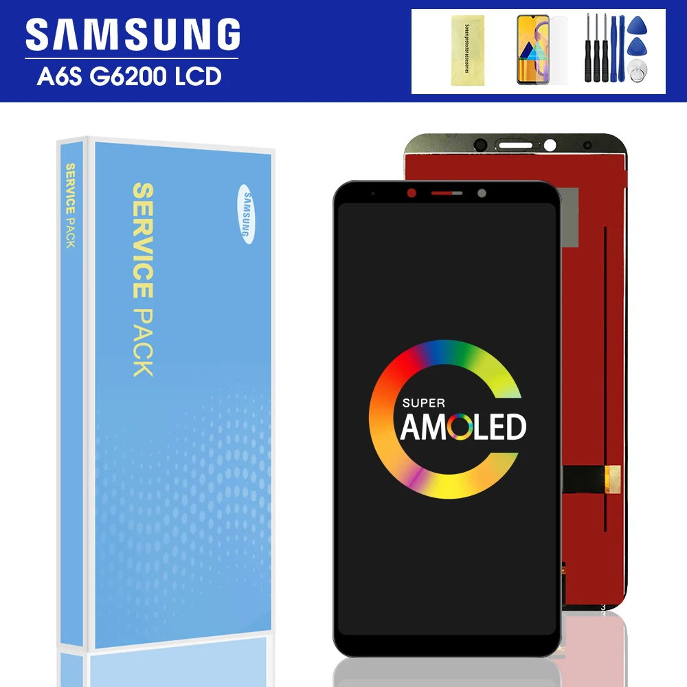 Оригинальный дисплей 6 0 дюйма для Samsung Galaxy A6s G6200 SM-G6200 ЖК-дисплей с сенсорным