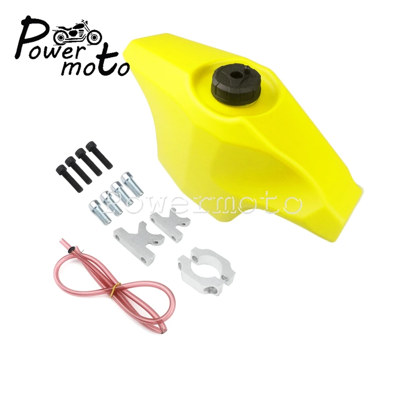 Yellow Крепление на руль для мотоцикла 7/" 1-1/8", вспомогательное крепление для бензобака, галл., Dirt Bike, двойной спортивный дополнительный Перевозчик топлива, крепление на руль 22 мм/28 мм - Color: Yellow