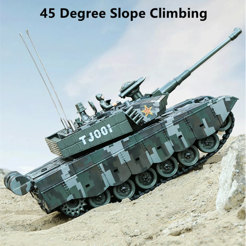 47CM Simulation Smoking RC Battle Tank Rotation Turret Bullet Shoot 45° Climb Sound And Light Effect Remote Control Tank Model 5