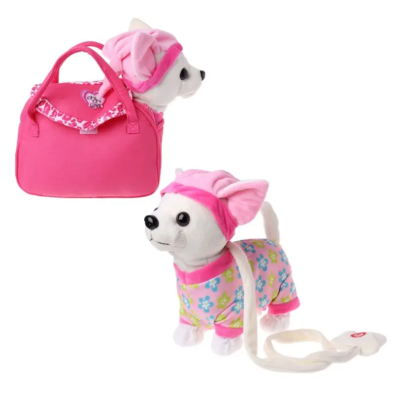 Электронный Питомец робот собака молния прогулки пение интерактивная игрушка с сумкой для детей подарки на день рождения R7RB - Цвет: E