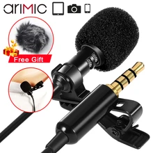 Arimic Lavalier Lapel Microphone Recording microphone Condenser Mic Extension 2M Cable for iPhone Android Smartphone YouTube