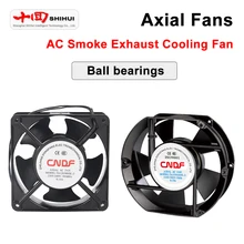 80/92/110/120/135/150/172mm AC Smoke Exhaust Cooling Ventilation Fan Square / Round Industrial Axial Fan CNDF220V Ball Bearings