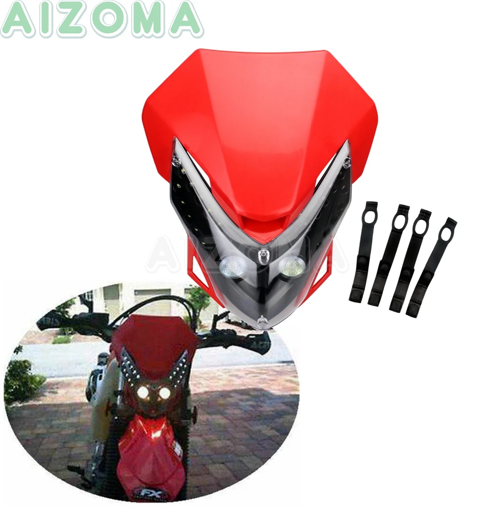 Универсальный светодиодный налобный фонарь для мотоцикла Enduro SMD Yamaha Suzuki Honda WRF DRZ