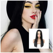 FAVE боковая часть натуральные черные волосы длинные прямые для Черный Белый для женщин термостойкие розовый блонд синтетический парик Рождество Косплей