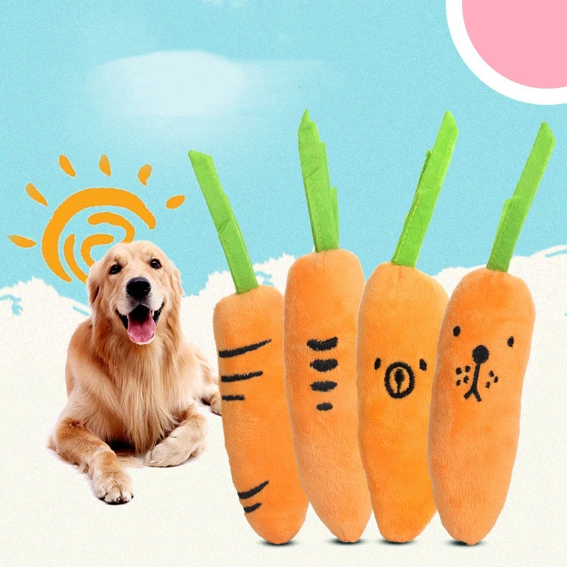 Pet Dog Toy Plush Bite Toys Puppy Cite Vocal Creative Simulation Vegetable Chicken Bone Interactive Cat Chew Squeak | Дом и сад