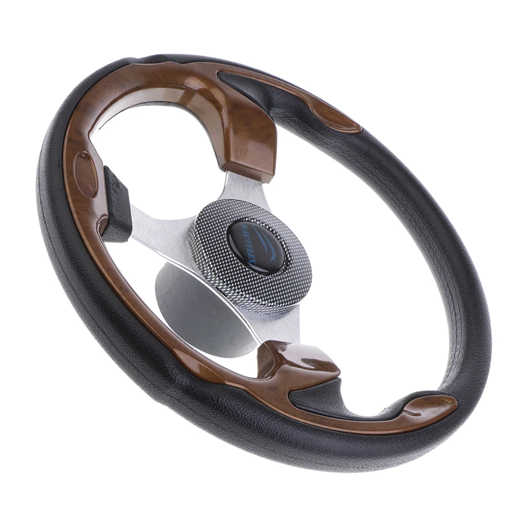 320mm Aluminum Alloy Marine Boat Pontoon Steering Wheel 3 Spoke 3/4