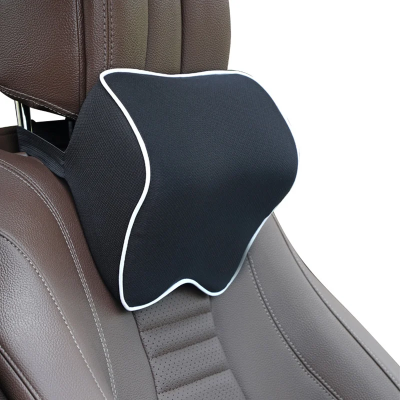 Многофункциональная автомобильная подушка на подголовник, комфортная подушка на шею, подголовник, чехлы для автомобильного массажа, автоаксессуары - Название цвета: black white