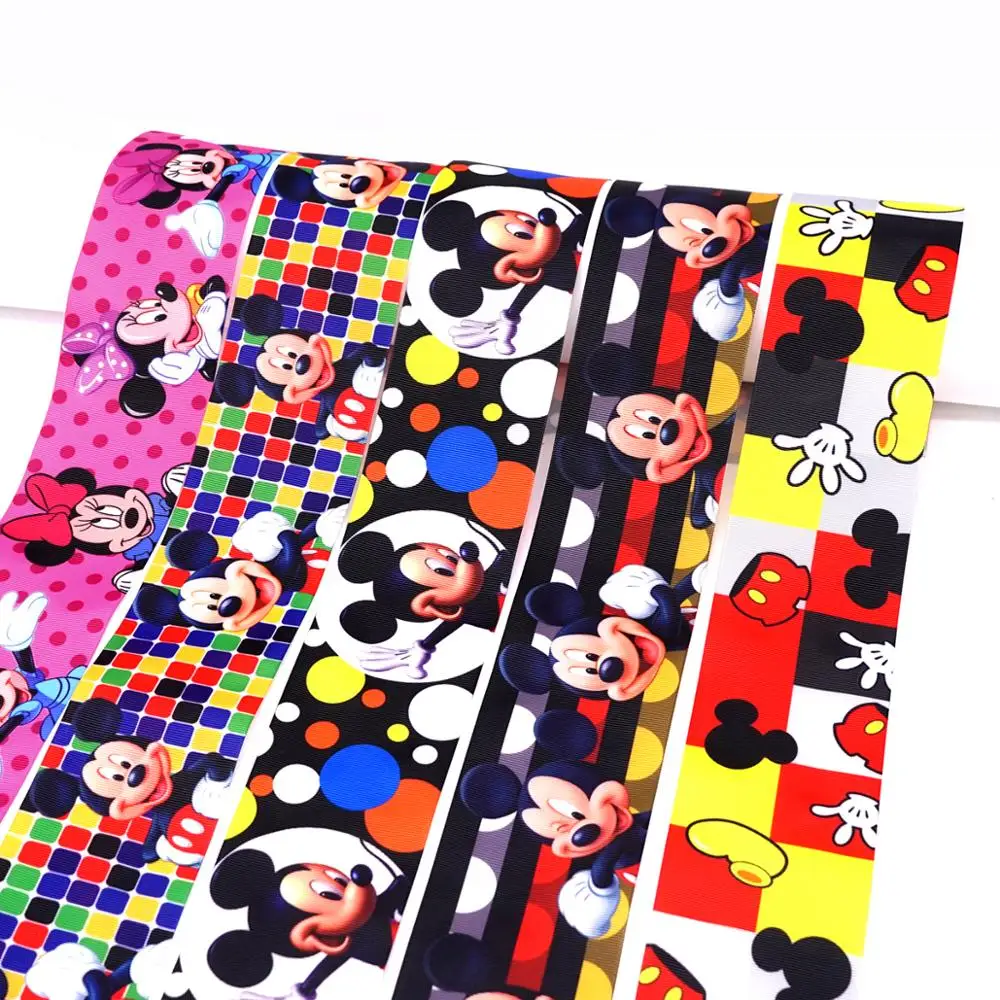 

Free shipping 50 yard cartoon printed grosgrain ribbon 31022