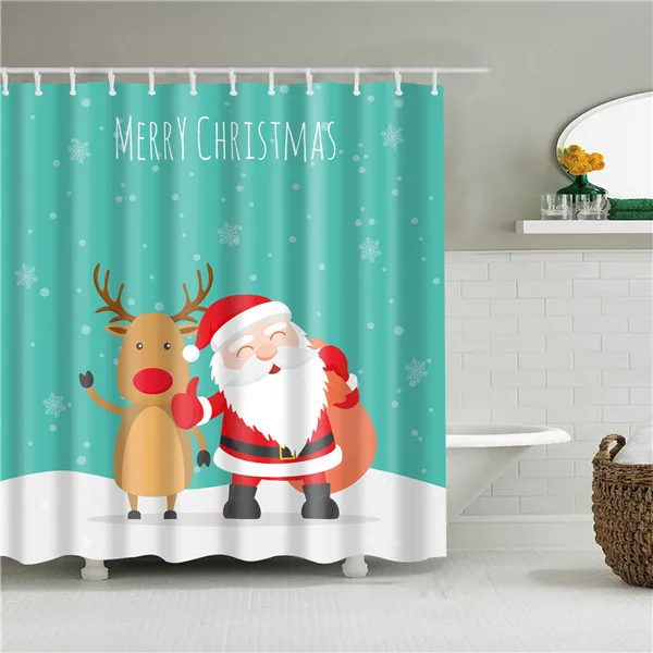 Merry Christmas, Санта Клаус, Рождественский олень, занавеска для душа, Frabic, водонепроницаемый, полиэстер, для ванной, занавеска для душа - Цвет: 13