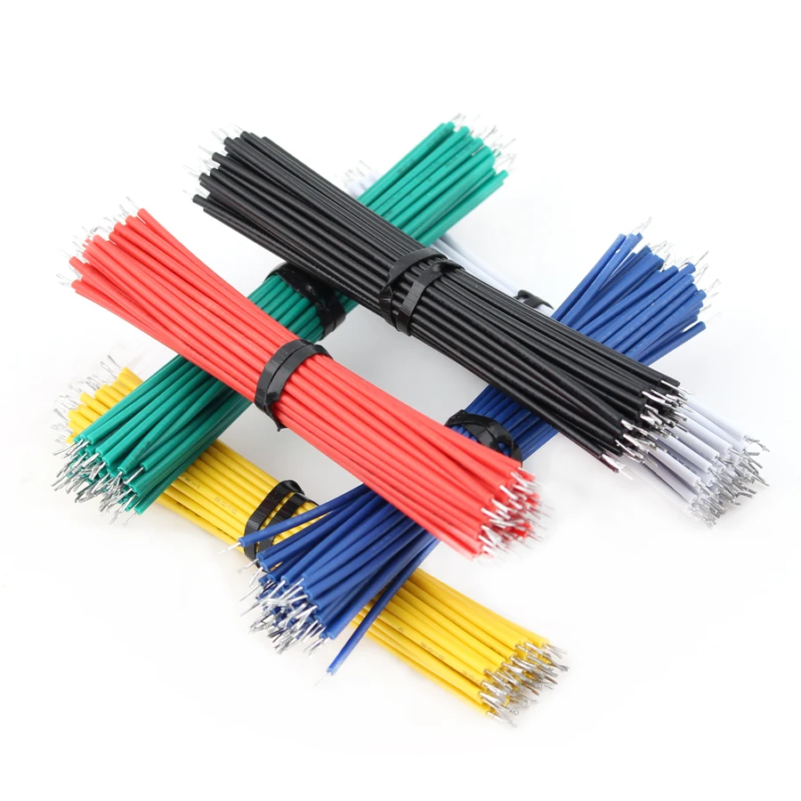 【10CM】 28AWG Standard Jumper Wire Pre-cut Pre-soldered Yellow Pack of 100 