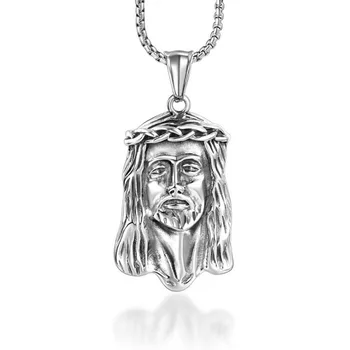 

Stainless Steel God Jesus Christ Religious Pendant Necklace Best Church Gift For Men Women with Chain