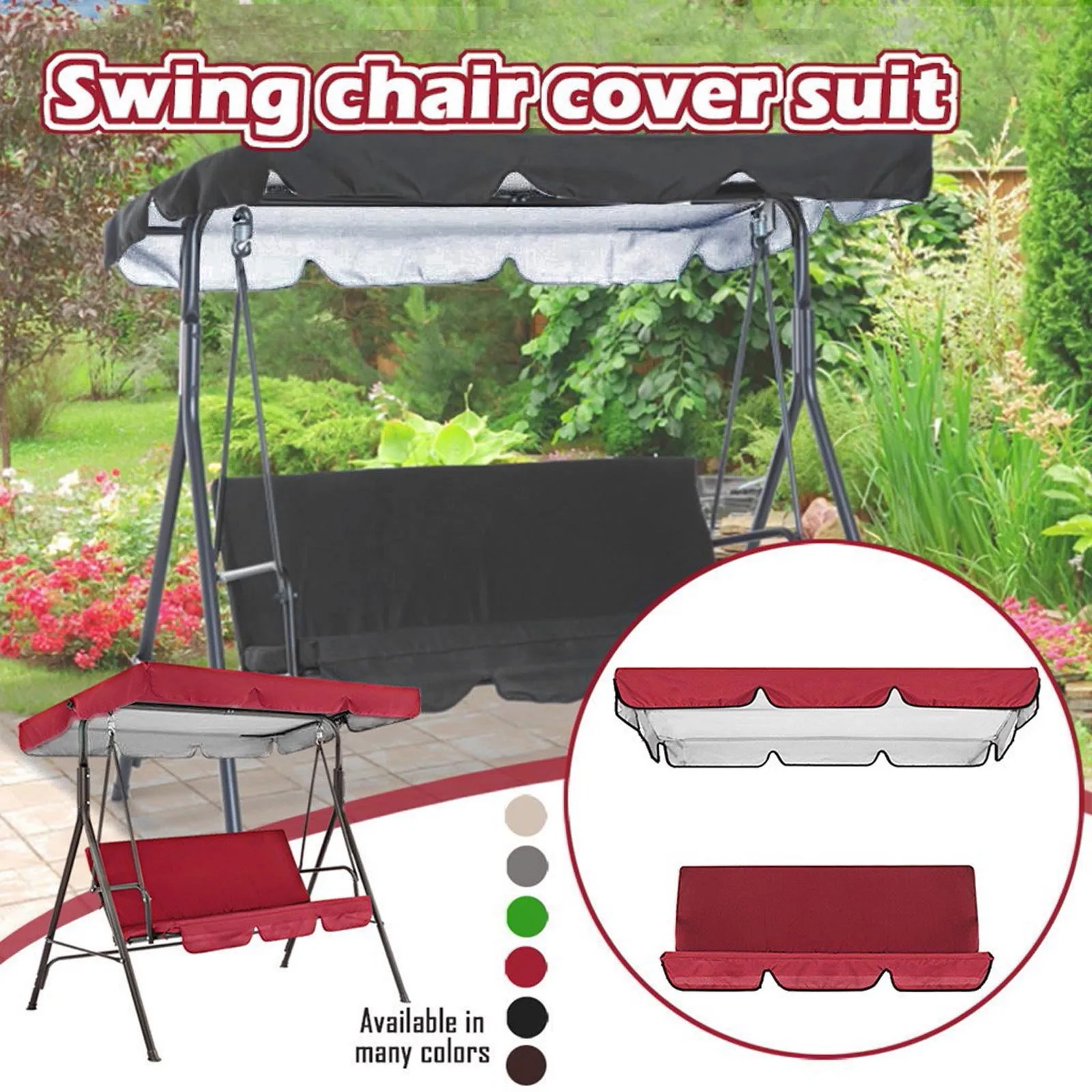 Swing Chair Cover shade Outdoor Garden Patio Seat and Top Sunshade Canopy Waterproof Replacement Awning | Дом и - Цена: 850,11 - 2 243,52 руб.