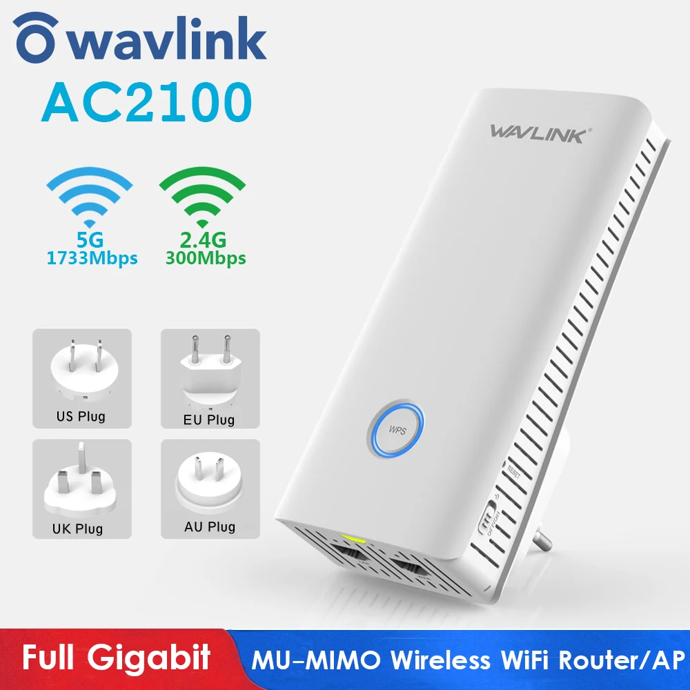 Wi-Fi роутер Wavlink AC2100, беспроводной гигабитный роутер, Wi-Fi репитер, 2,4 ГГц + 5 ГГц, двухдиапазонный Wi-Fi расширитель диапазона, точка доступа, Новин...