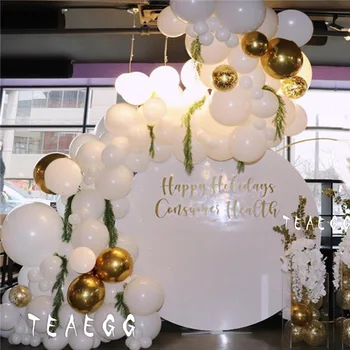 

147Pcs Diy Lady White Wedding Decoration Balloon Garland Arch Kit 4D Gold Aluminium Foil Globos Baby 1St Birthday Decorations