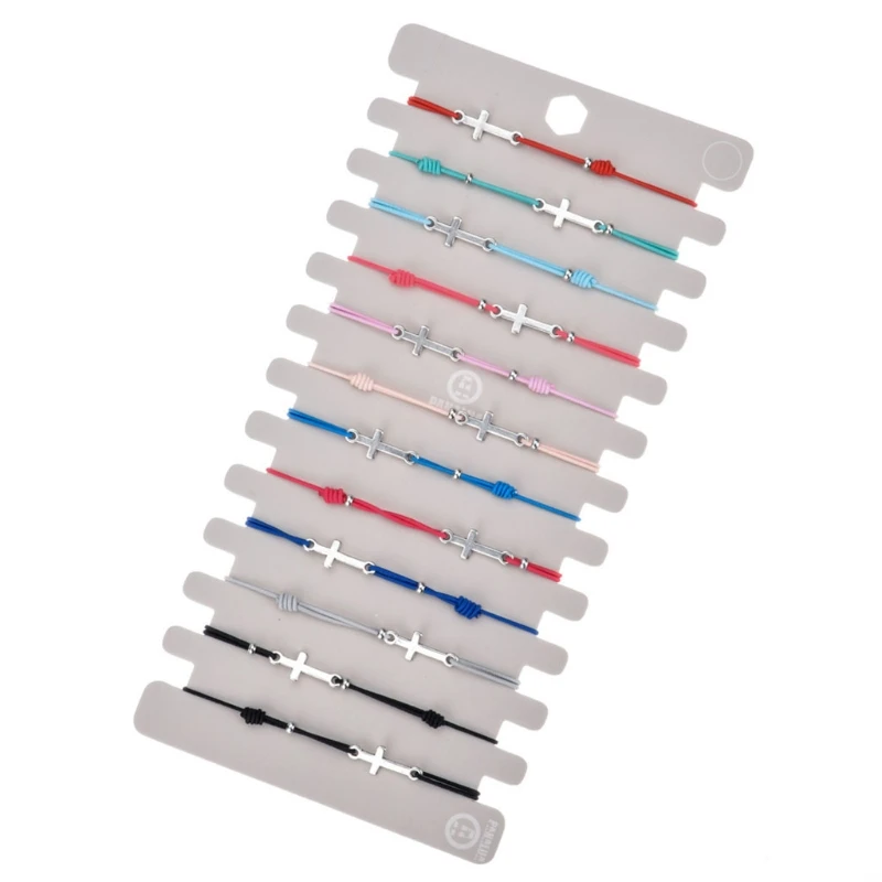 Bracelet Jewelry Handmade Hand-woven Jewelry Bracelets with Adjustable Elastic Rope Chain Wristband Jewelry Gift 12PCS