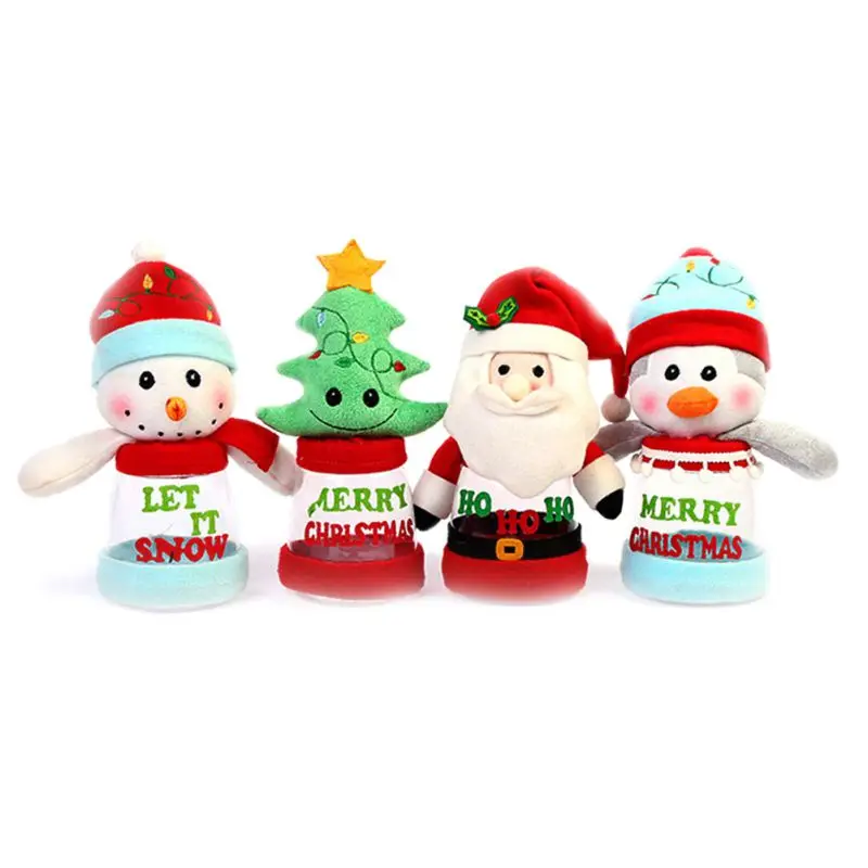 

Merry Christmas Santa Claus Christmas Tree Snowman Candy Gift Box Plastic Christmas Party Candy Can Xmas Decor Storage Box