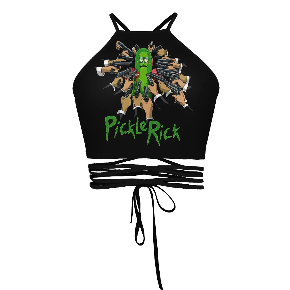 New Summer Sexy Cartoon Naruto Printed Girl Vest Tanks Slim Fitness Cross Bandage Women Camis Crop Tops Streetwear