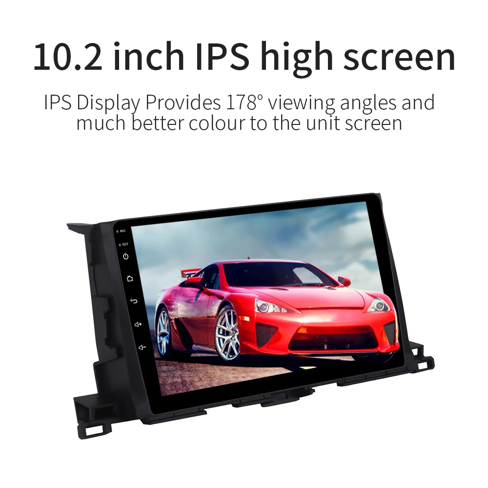 Excellent Dasaita 10.2" IPS Touch screen Android 9.0 Octo Core 4GB RAM Car Multimedia for Toyota Highlander 2015 2016 GPS Navigation MP3 2