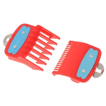 

2pcs Professional Cutting Guide Comb Hairdressing Tool 1.5+4.5mm Red Limit Comb Set For Electric Hair Trimmer Shaver