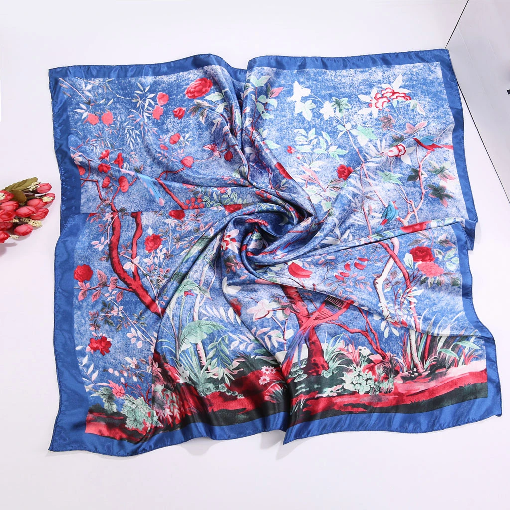 2019 Scarves For Women Hot Sale Print Flower Scarves Wrap Sunscreen Beach Cover Up Long Hijab Polyester Cape Female 919