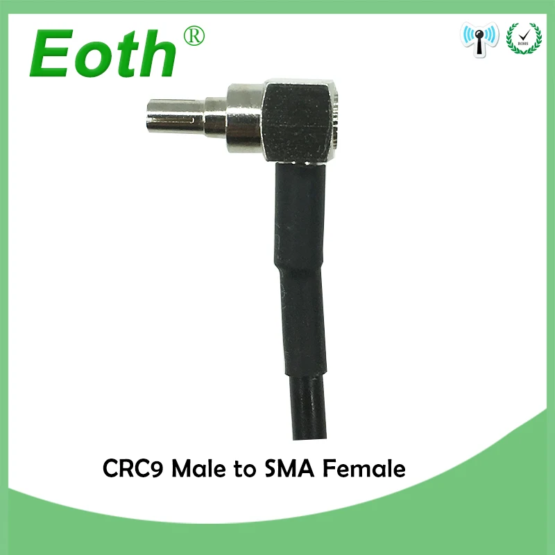 EOTH 10pcs 3G HUAWEI modem adapter SMA Female Jack nut Switch CRC9 Right Angle pigtail cable RG178 Wholesale 15CM 6