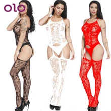 OLO Sexy Lingerie Embroidered Pantyhose Apparel Open Crotch Tight Temptation Hosiery Pantyhose Hollow Costumes Transparent